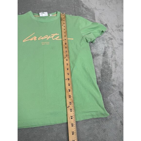 Lacoste Regular Fit Short Sleeve T Shirt Men's Size 4 Medium Green - Picture 11 of 12
